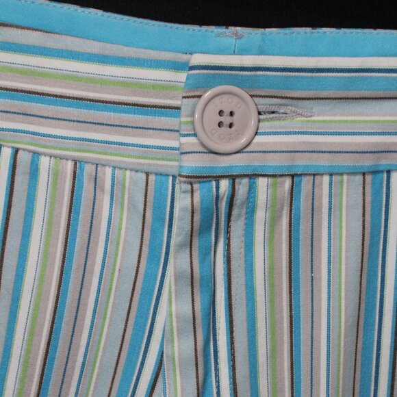 IZOD Stretch Capris Pants Striped Cotton 4 Pockets - Picture 5 of 10